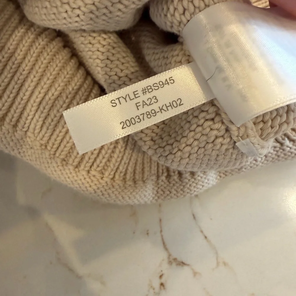 J. Crew Cream Turtleneck Rolled Hemline Sweater / Cotton / xsmall